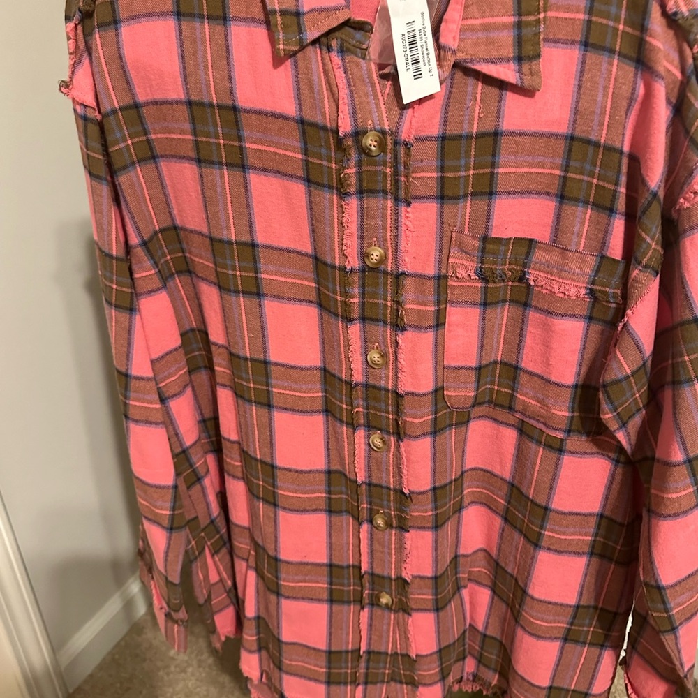 Pink Flannel shirt NWT - Picture 3 of 13